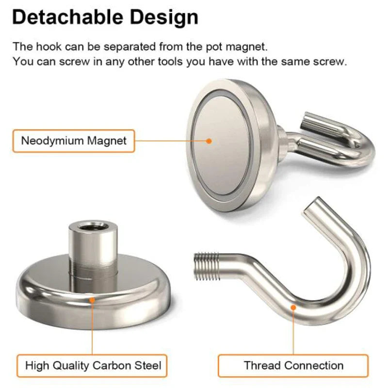 40PCS Strong Magnetic Hooks – Multi-Purpose Storage & Hanging Hooks for Home, Kitchen & Bathroom