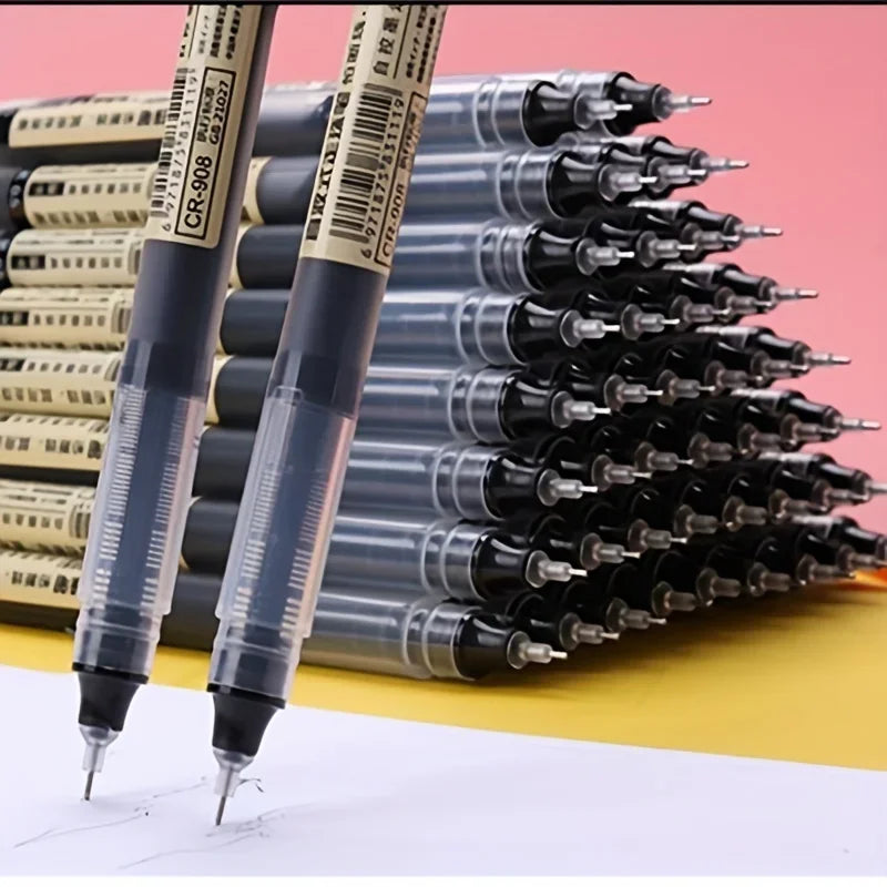 10Pcs Needle-Type Gel Pens – 0.5mm Liquid Ballpoint Pens for School, Office & Creative Writing