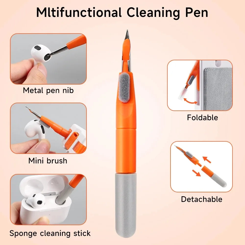 11-in-1 Computer Cleaning Kit – Multi-Functional Bluetooth Earphone Cleaner with Keycap Puller, Camera Brush, SIM Card Ejector & Phone Holder