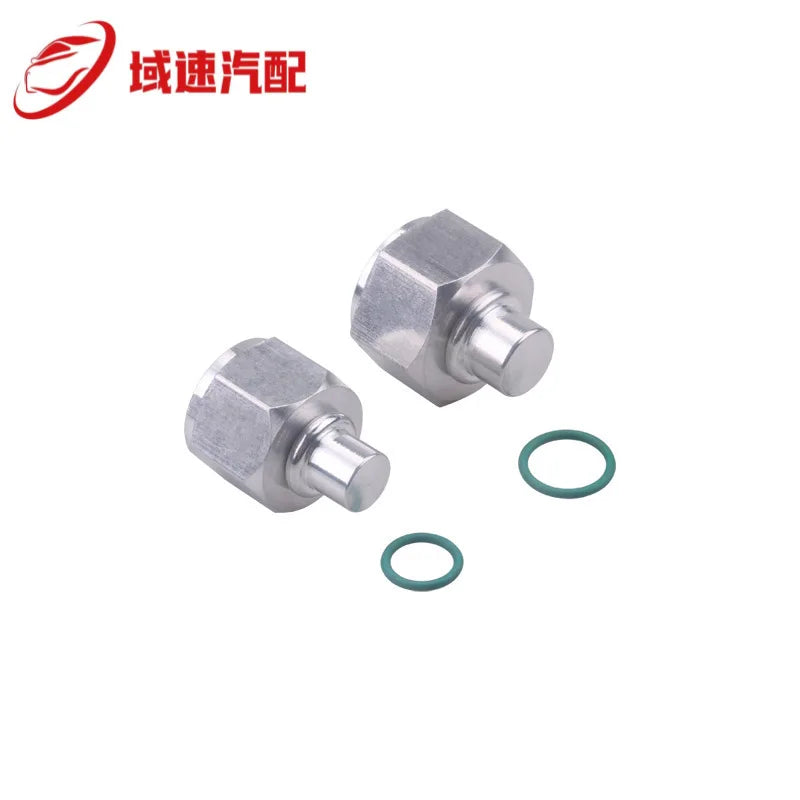 2pcs Air Conditioning Block Off Kit Aluminum Alloy Rear Ac Replacement Parts Easy Installation Universal Car Supplies
