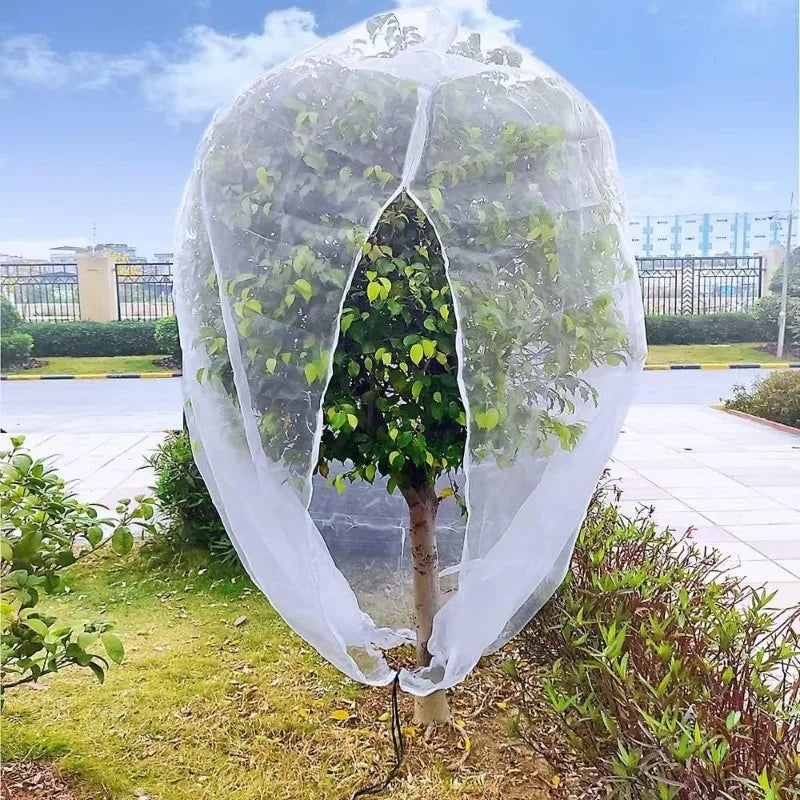 1.8m Extra Large Fruit Tree Netting Bag - Zippered Drawstring Insect & Bird Protection Cover for Plants