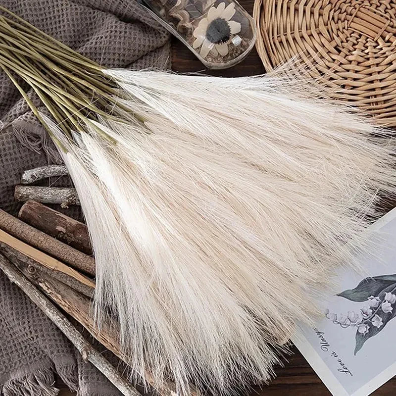 10pcs Artificial Reed Ins Wind Bouquet – Bohemian Style Fake Flowers for Home, Wedding & Christmas Decor