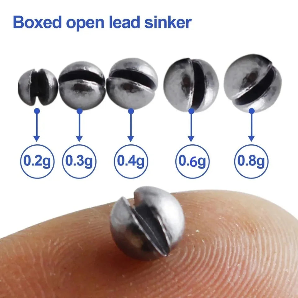 205Pcs Fishing Split Shot Sinkers – Removable Lead Weights Set for Precision Rigging & Casting