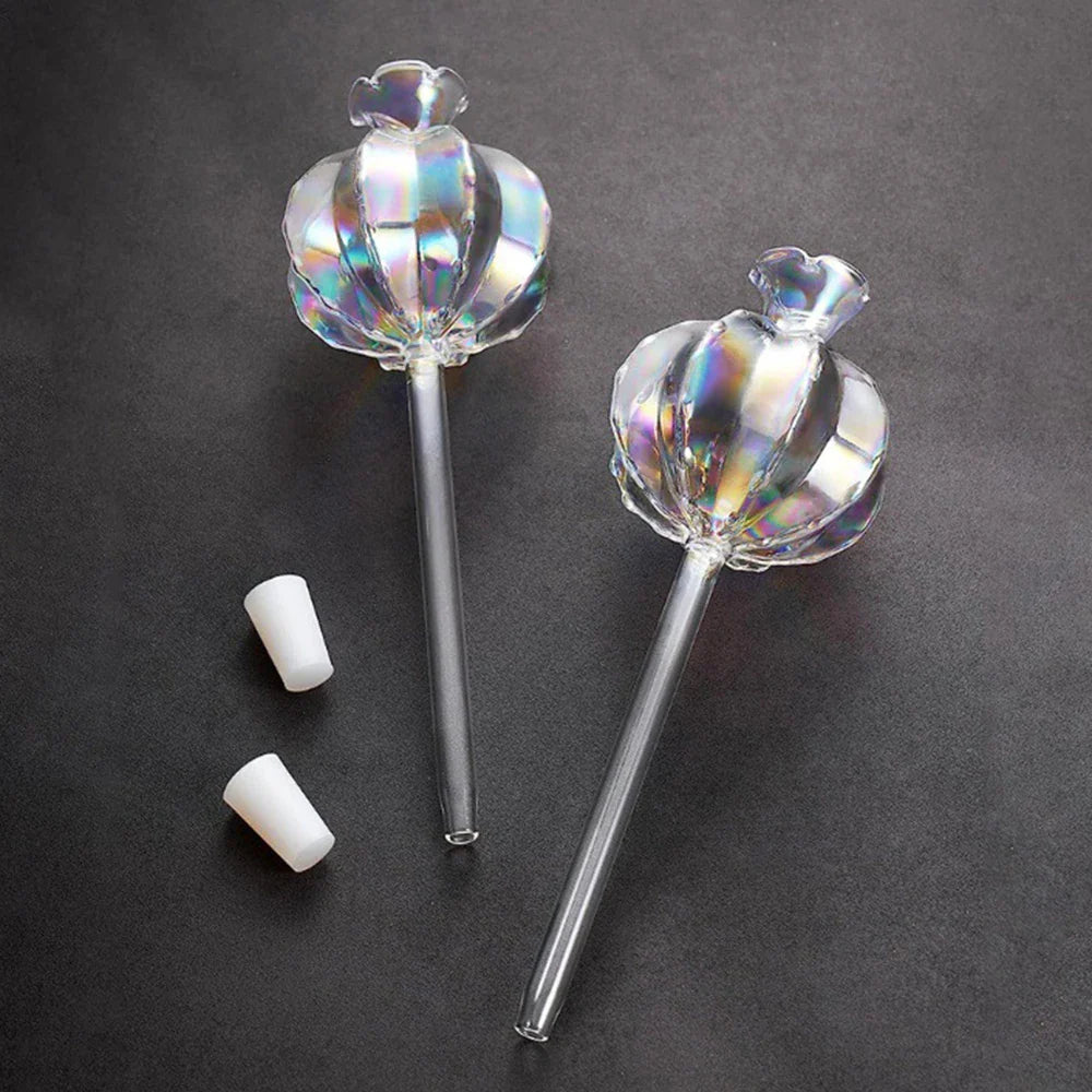 2PCS Glass Pomegranate Flower Watering Globes – Decorative Self-Watering Tools for Indoor & Outdoor Plants