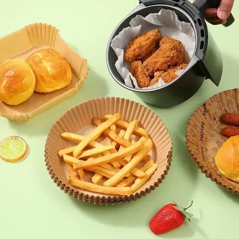 50/100PCS Air Fryer Silicone Oil Paper – Nonstick Liner Pad for Frying, Baking & Food Storage