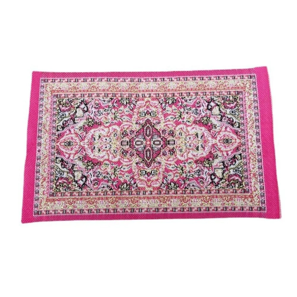1:12 Scale Turkish Style Dollhouse Carpet – Miniature Weaving Rug for Doll Accessories & Mini House Decor