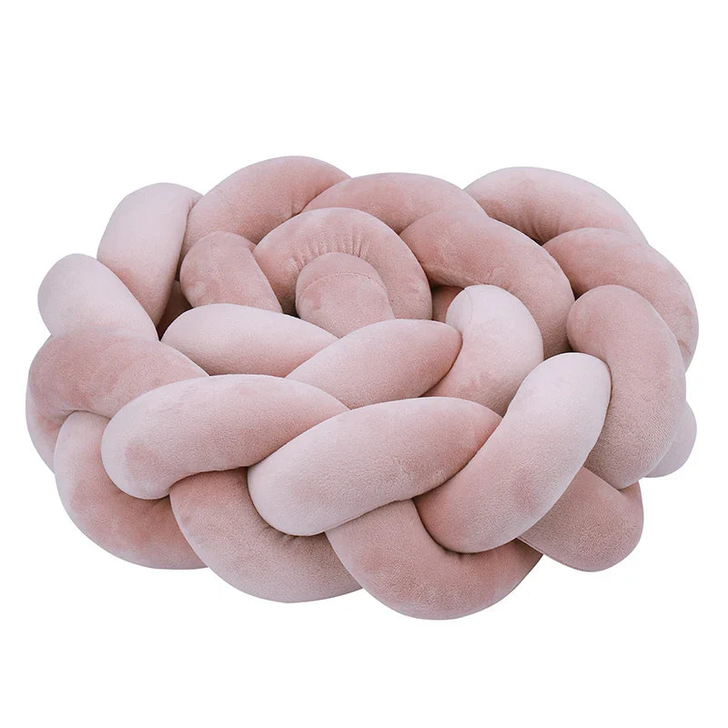1–4M Braided Crib Bumper – Soft Baby Bed Protector Pillow for Infant Cradle & Nursery Decor