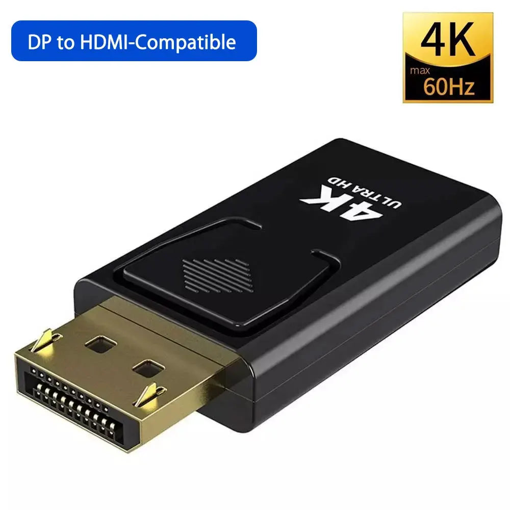 4K DisplayPort to HDMI-compatible  Adapter Cable 1080P DP to HDMI-compatible Video Audio Converter For PC TV Laptop Projector