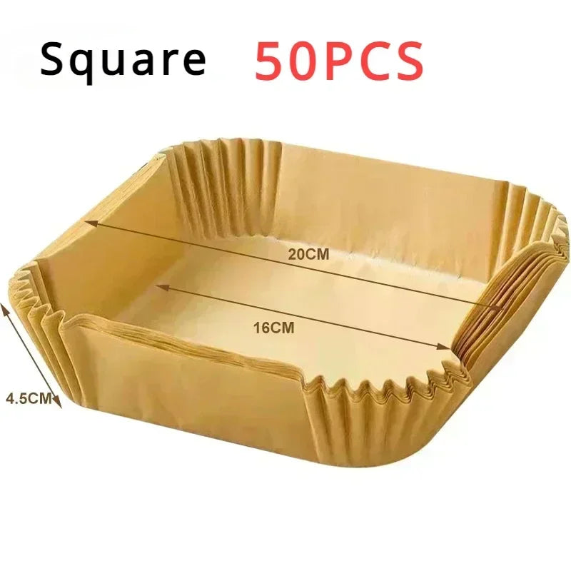 50/100PCS Air Fryer Silicone Oil Paper – Nonstick Liner Pad for Frying, Baking & Food Storage