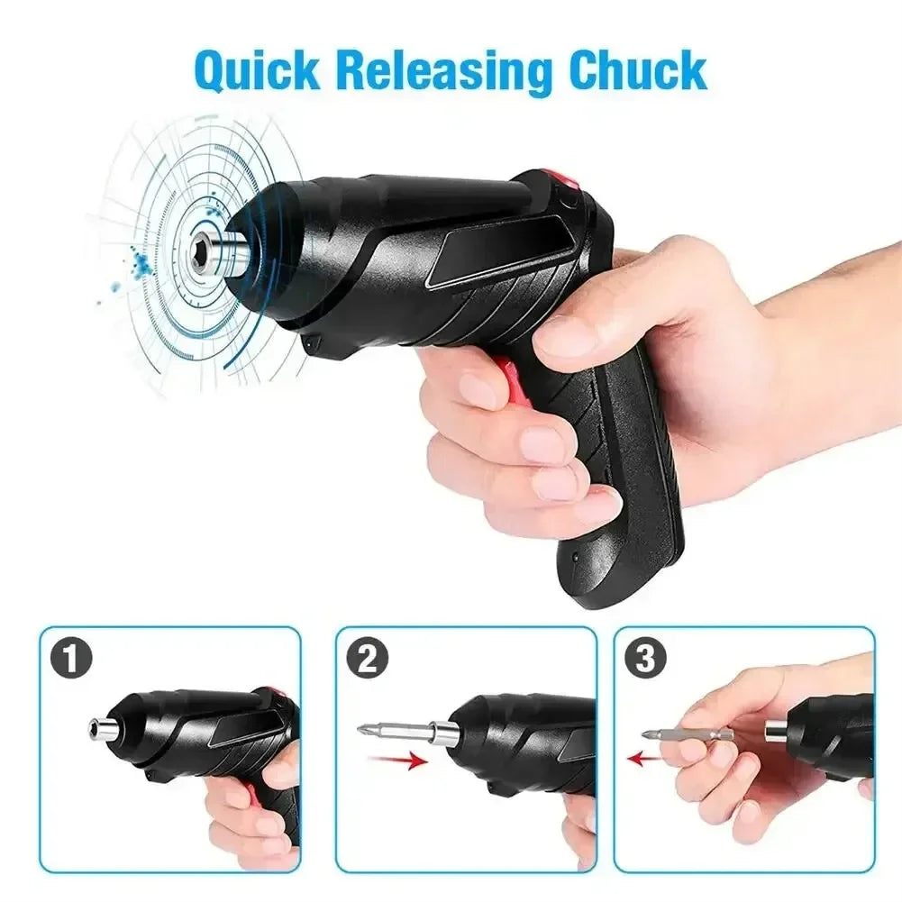 47PCS Cordless Electric Screwdriver Set – Rechargeable 3.6V Power Tool for Household Repair & Assembly