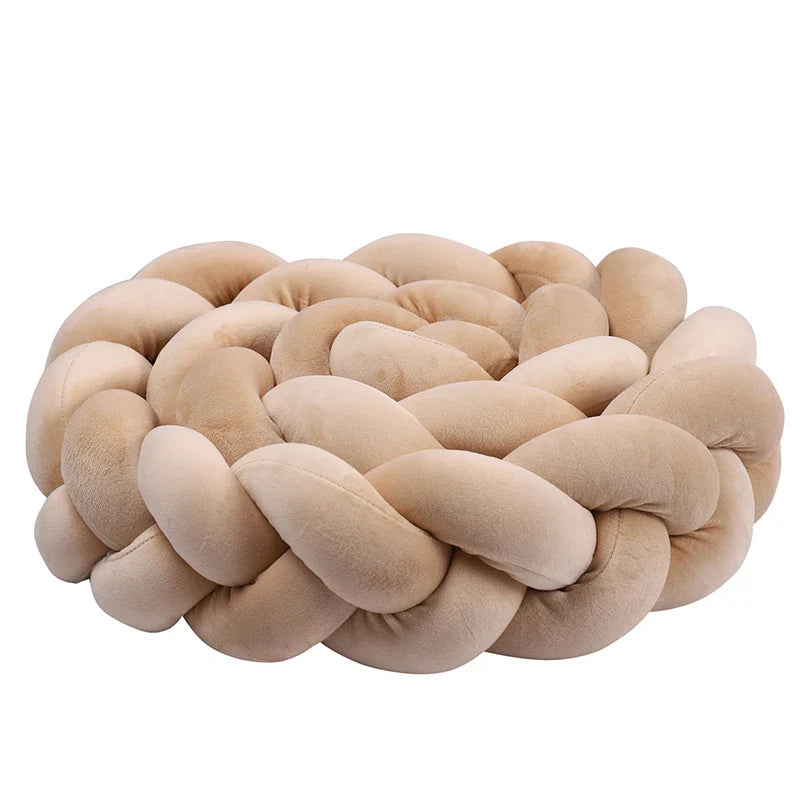 1–4M Braided Crib Bumper – Soft Baby Bed Protector Pillow for Infant Cradle & Nursery Decor