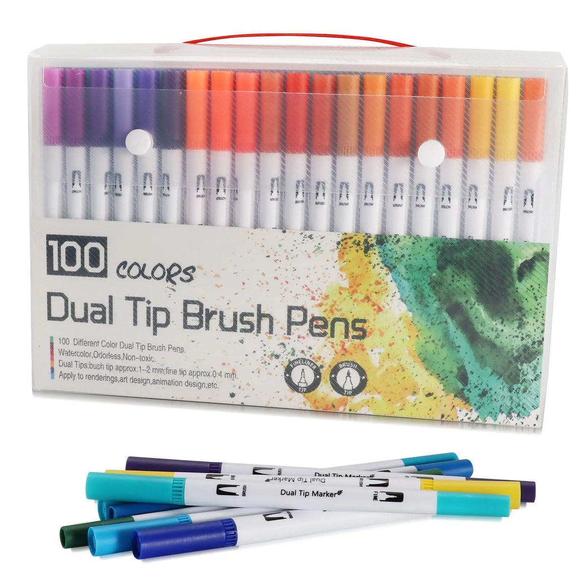12–120 Colors Felt Tip Marker Set – Dual Brush Watercolor Pens for Drawing & Calligraphy