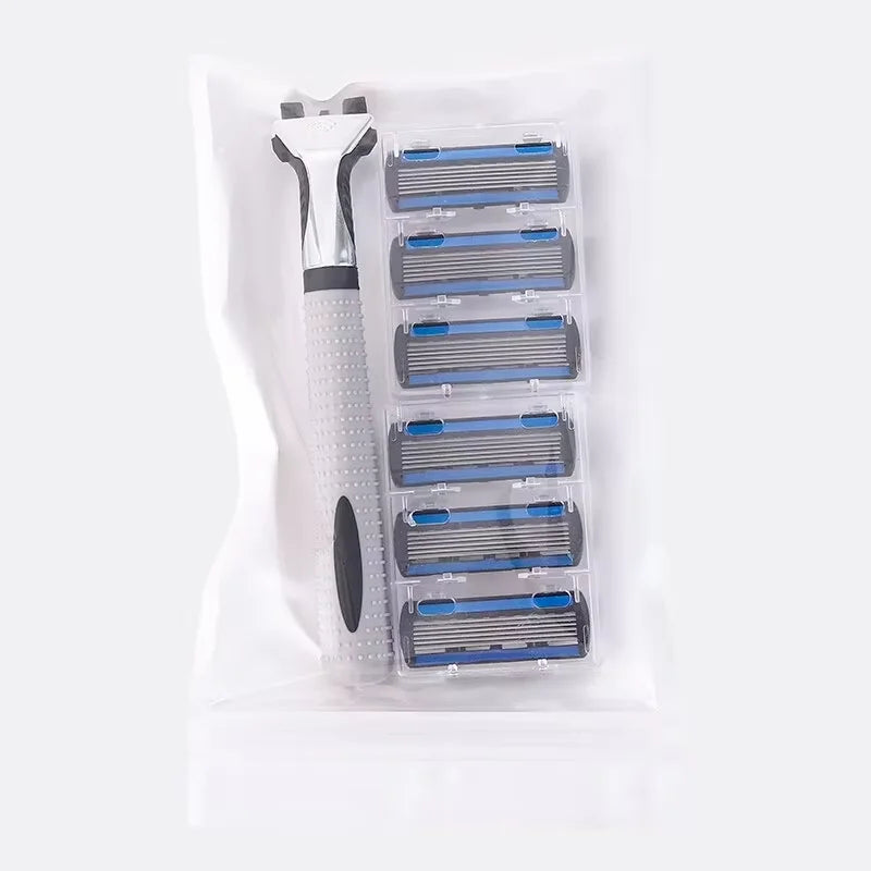 3-Layer Reusable Razor – Multi-Tool Shaving System with 18 Blades