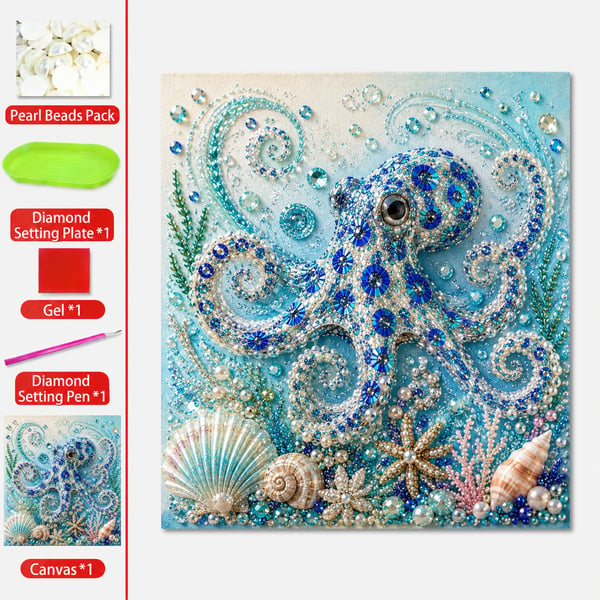 Ocean Theme Pearl Art DIY Kit – Relaxing DIY Craft to Create Stunning Coastal Artwork