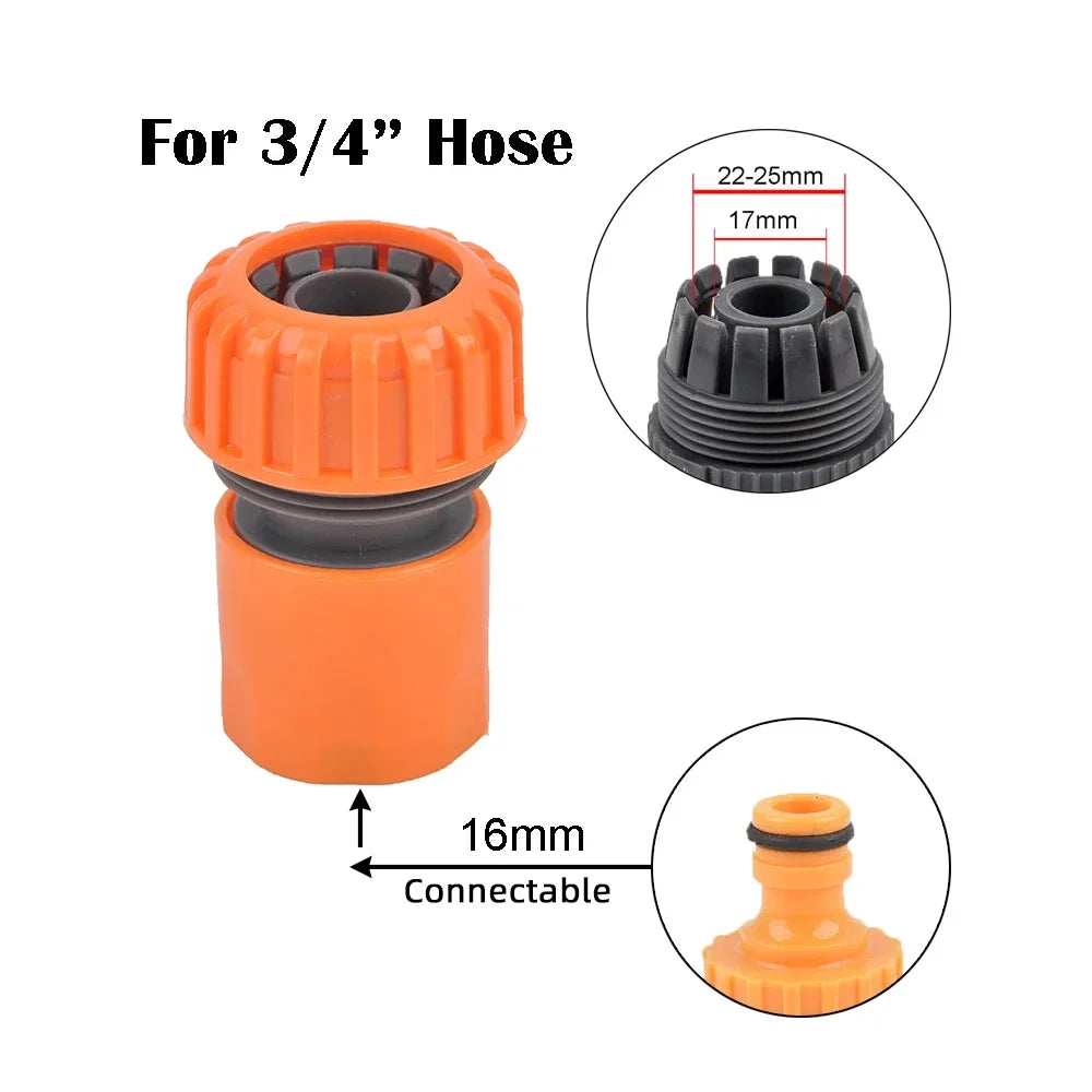 1/2" 3/4" 1 Inch Garden Hose Quick Connector Stopwater Connector Garden Tap Water Gun Coupler Watering Pipe Fitting