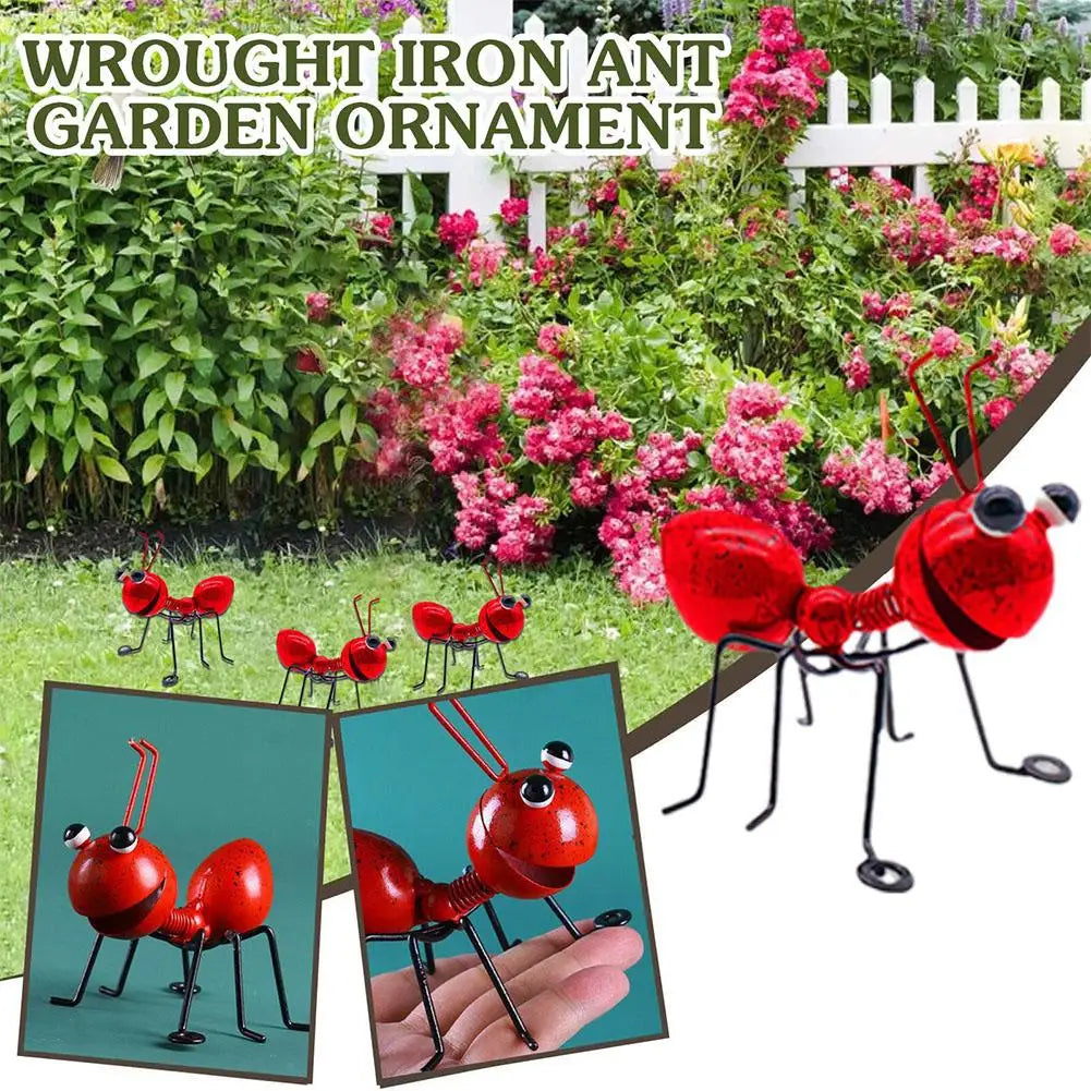 4/2pcs Iron Art Ant Statue Garden Decor Figure Stand Ant For Outdoor Yard Lawn Decoration Ant Sculpture Home Desktop Decor