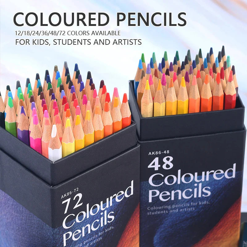 12/18/24/36/48/72 Colors Oily Colored Pencils Set – Professional Artist Painting & Sketching Supplies
