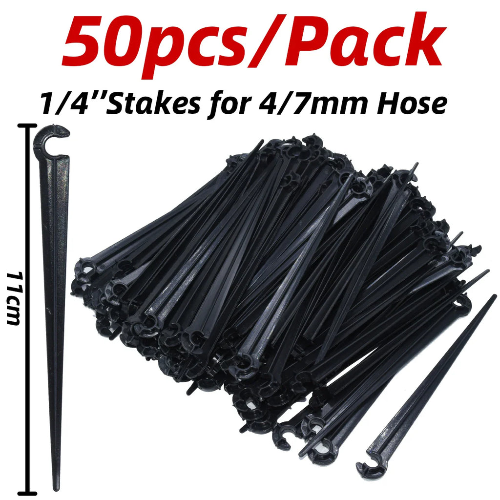 4/7mm Barbed Drip Irrigation Connectors – 1/4" Tubing Hose Fittings for Garden, Lawn & Flower Pots (1-50pcs)