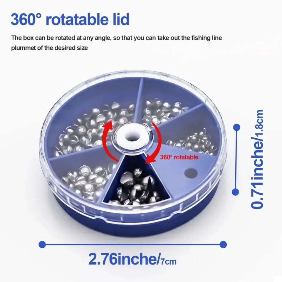 205Pcs Fishing Split Shot Sinkers – Removable Lead Weights Set for Precision Rigging & Casting