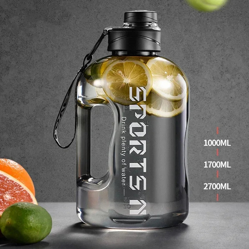 1.7L/2.7L Large Capacity Sports Water Bottle – Portable Gym & Outdoor Fitness Hydration Jug