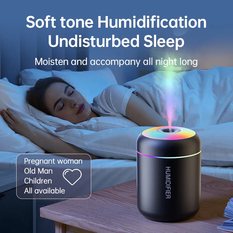 180ML USB Mini Air Humidifier – Electric Aroma Diffuser & Essential Oil Mist Maker for Car, Bedroom & Home