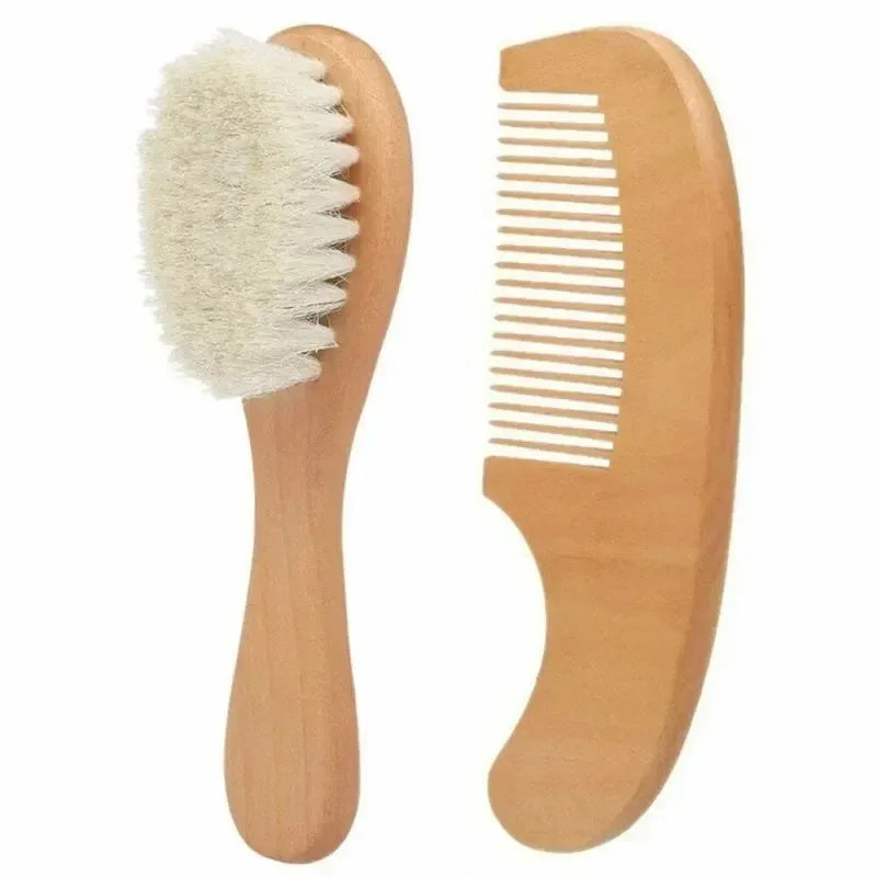 2pcs comb and brush set baby care beech wood brush and comb gift set TG183