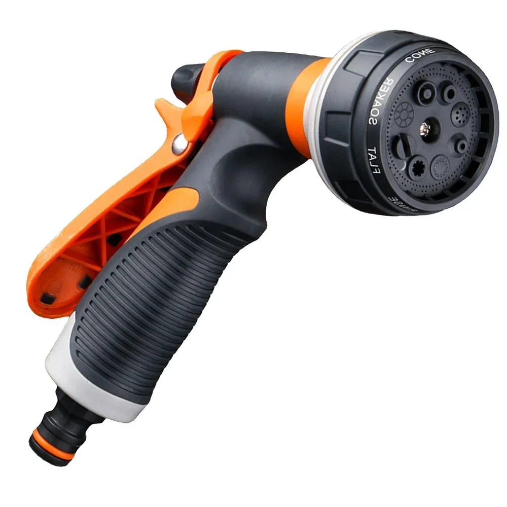 8-Pattern Garden Water Gun – High-Pressure Hose Nozzle for Car Wash & Yard Spraying