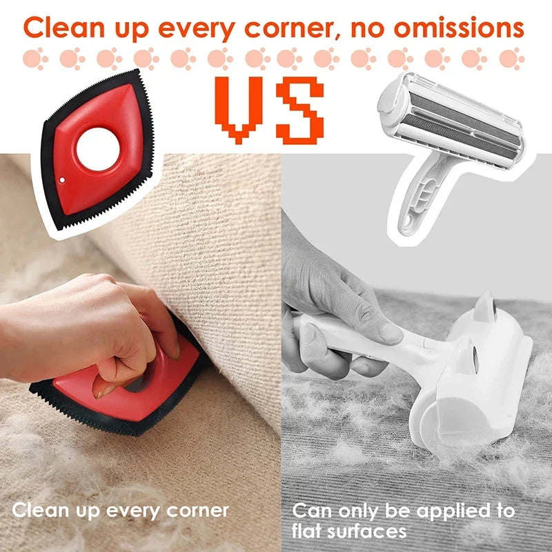 4 Modes Pet Hair Remover Comb Brush – Reusable Dog & Cat Hair Cleaning Tool for Carpets, Sofas & Car Seats