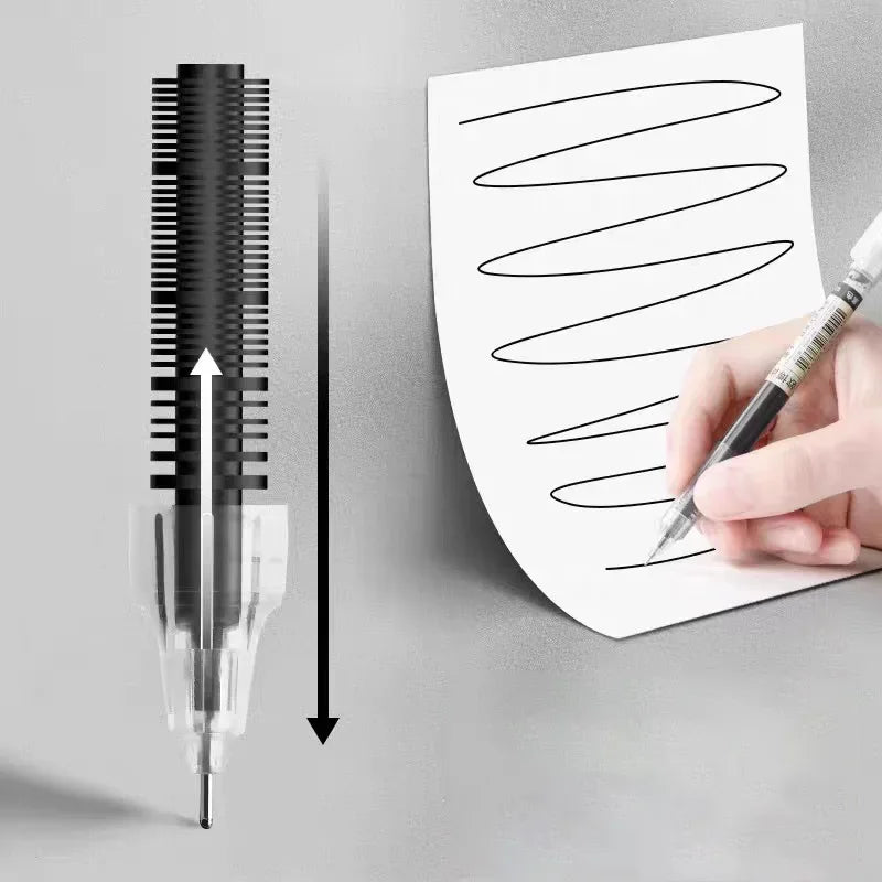 10Pcs Needle-Type Gel Pens – 0.5mm Liquid Ballpoint Pens for School, Office & Creative Writing