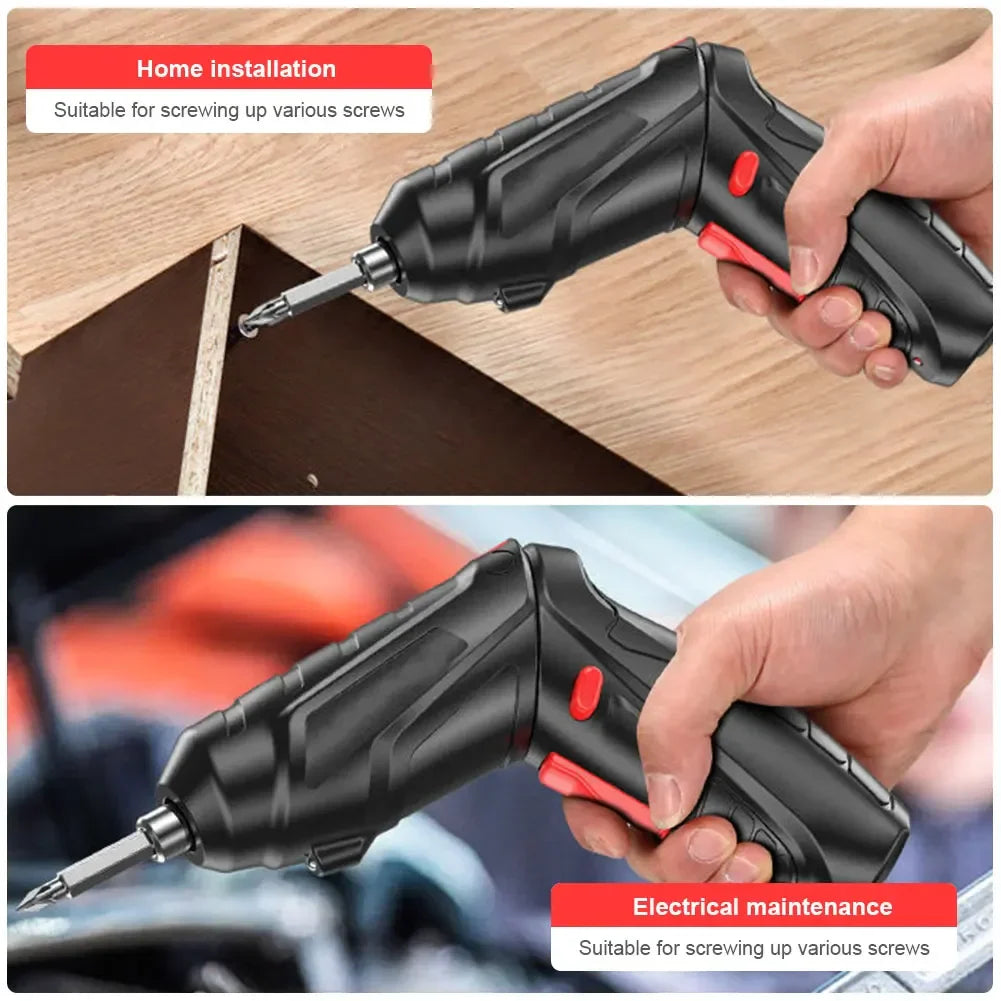 47 PCS Rechargeable Cordless Screwdriver Kit – Portable Electric Screwdriver 1800 mAh Battery for Home Maintenance