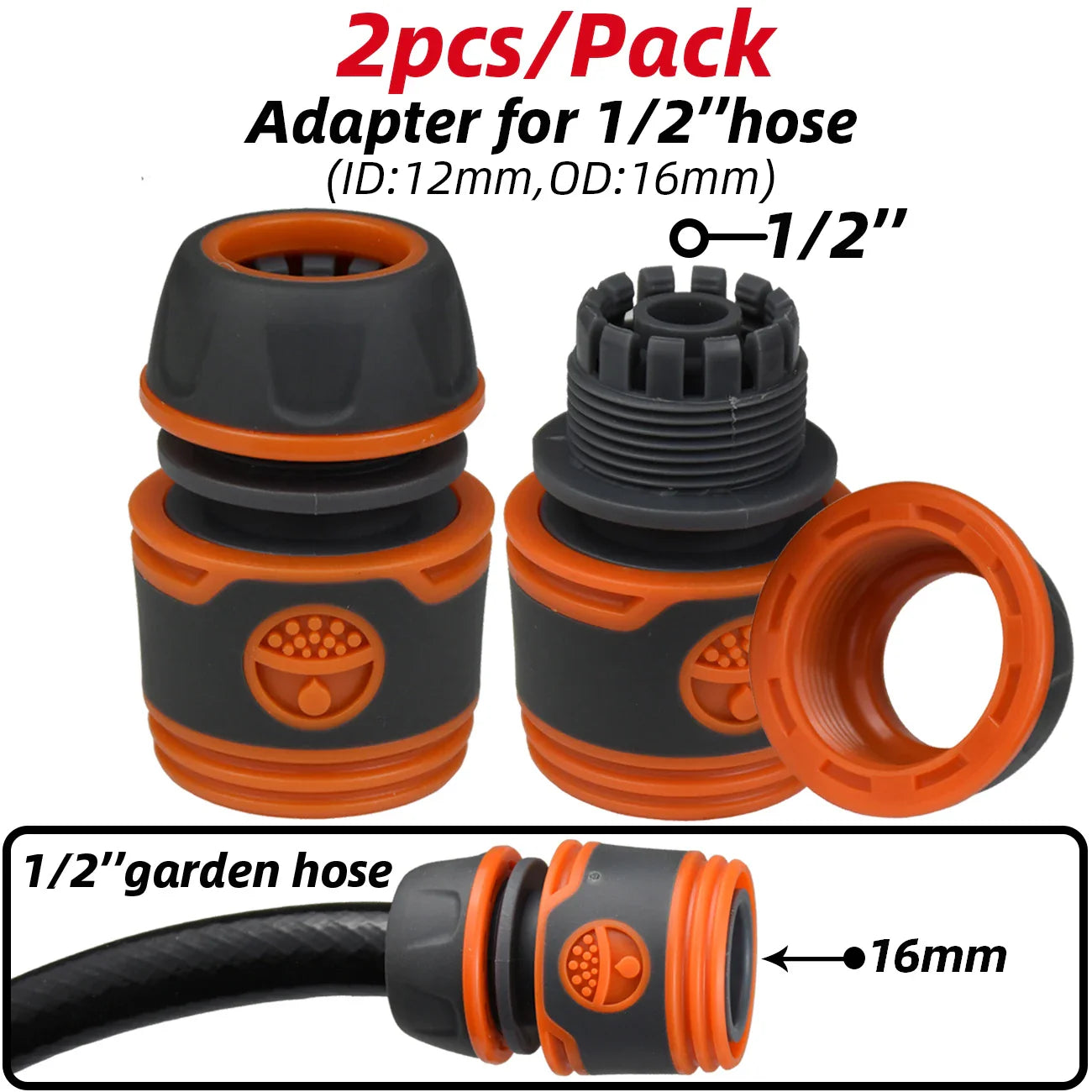 2pcs Garden Hose Tap Shut Off Valve Fitting Connector Pipe Coupler Stop Water Connection Repair Joint Irrigation System Adapter