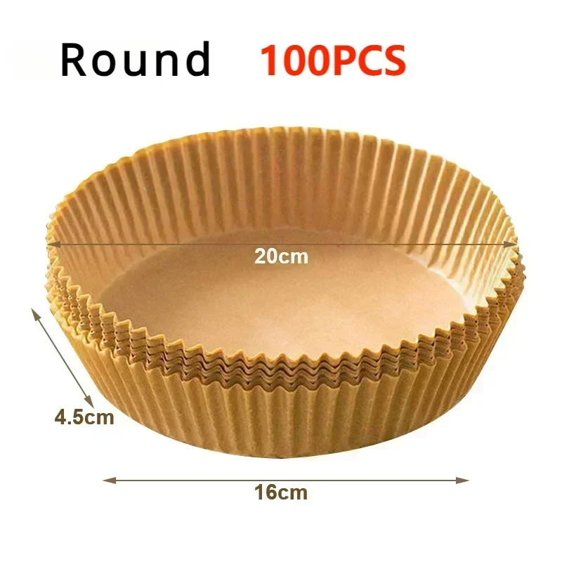 50/100PCS Air Fryer Silicone Oil Paper – Nonstick Liner Pad for Frying, Baking & Food Storage