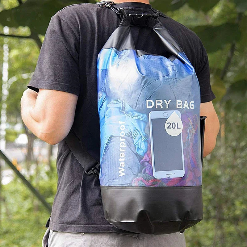 10L–20L Waterproof Dry Bag Backpack – Floating Pouch for Kayaking, Trekking, Boating & Rafting