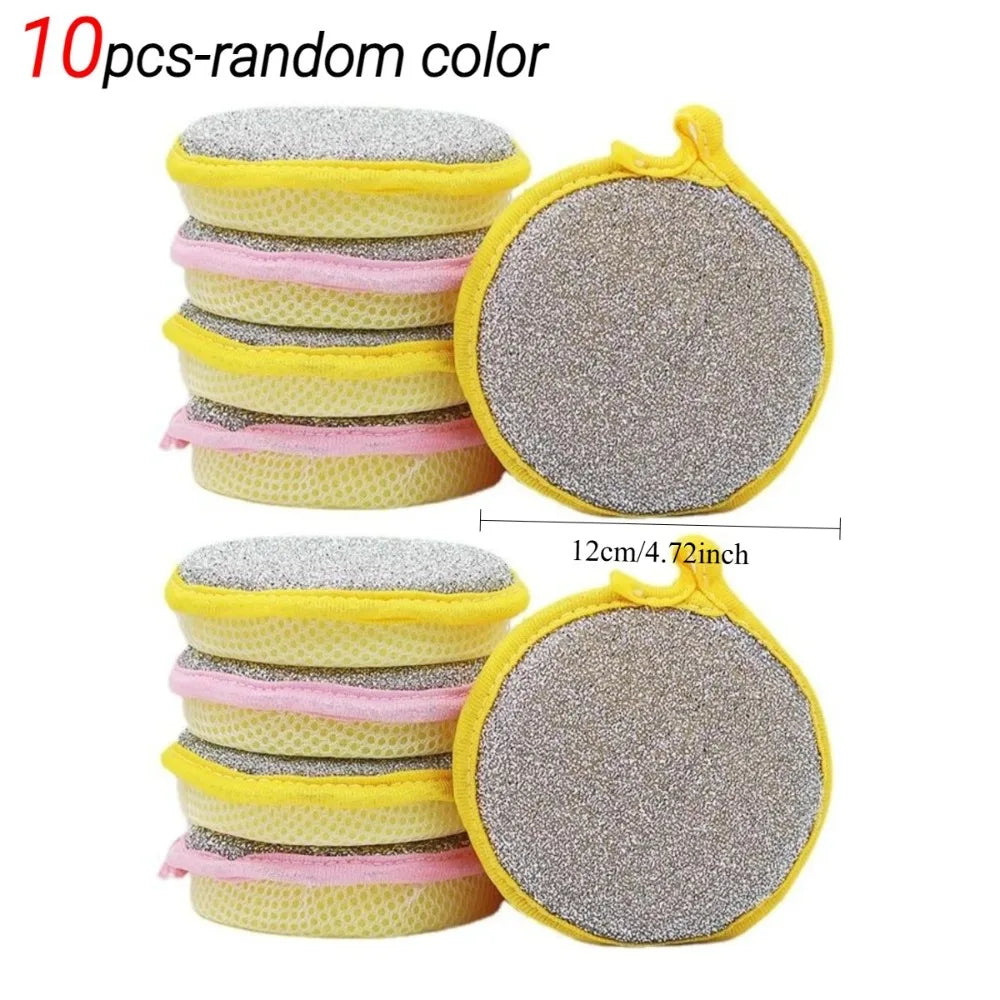 10PCS Double Side Dishwashing Sponge Dish Washing Brush Pan Pot Dish Wash Sponges Household Cleaning Reusable Kitchen Tool