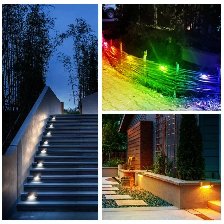 1pcs 4pcs Solar Deck Lights Outdoor Solar Lights Waterproof Garden Light Solar Stairs Light for Patio Stairs Railing Pathway