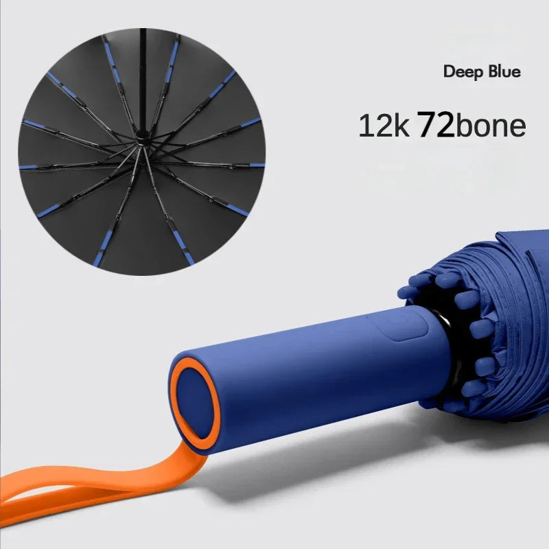 72 Bone Super Strong Windproof Automatic Umbrella Sunshade Uv Protection Folding Sunproo Anti-Storm Large Size Reverse Rain Gear