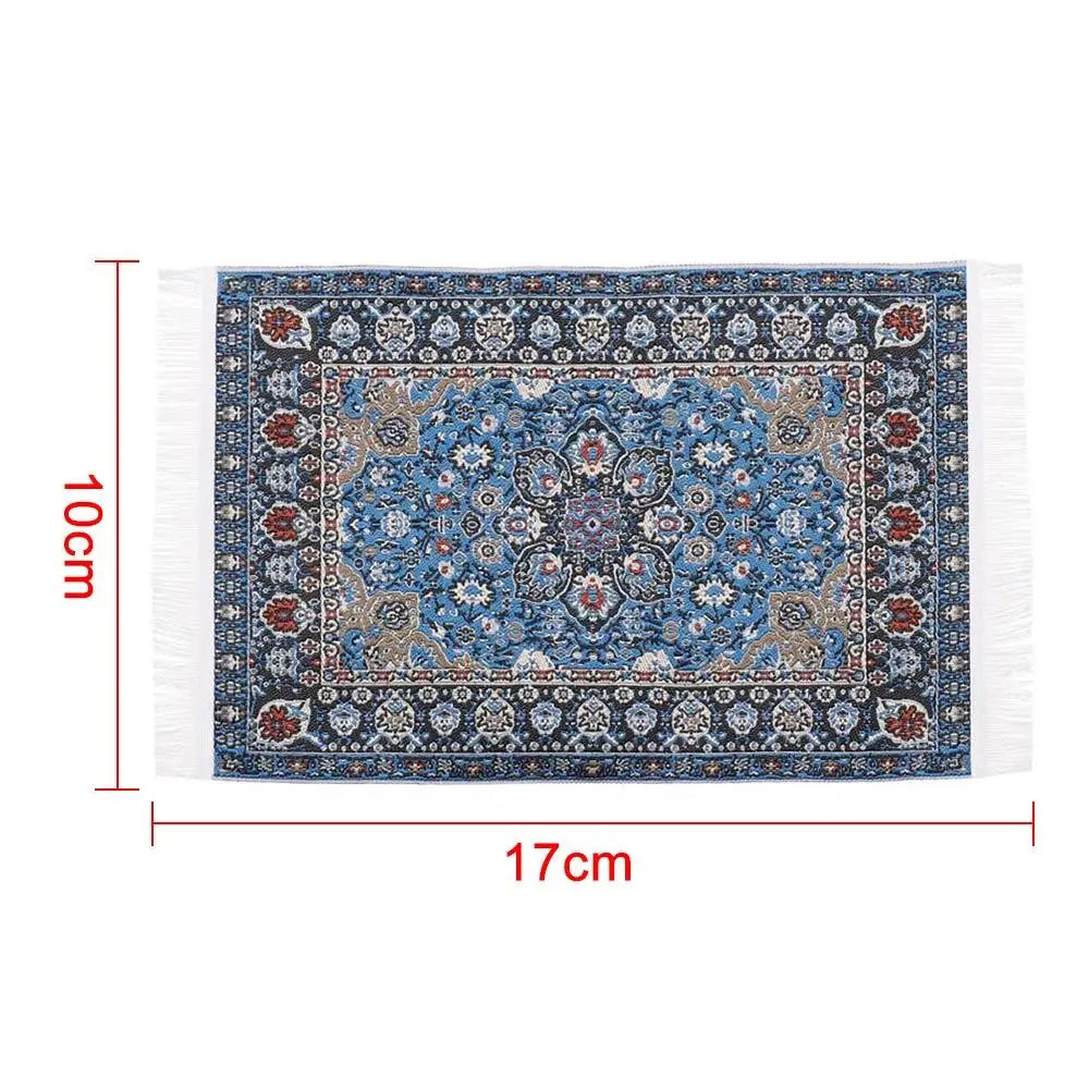 1:12 Scale Turkish Style Dollhouse Carpet – Miniature Weaving Rug for Doll Accessories & Mini House Decor