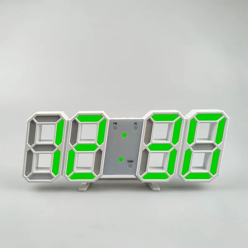 3D LED Digital Alarm Clock – Wall & Desk Clock with Temperature Display for Home & Office