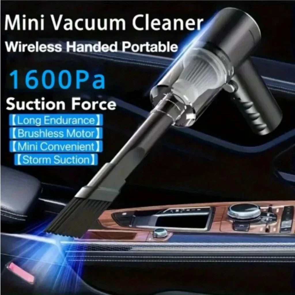3-in-1 USB Mini Vacuum Cleaner – Suction & Blower Combo for Car & Home Dust Removal