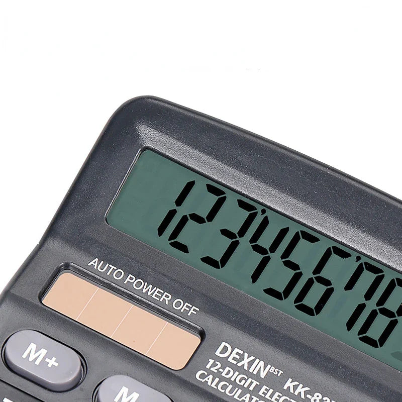 12-Digit Large LCD Display Calculator – Standard Function Solar & Battery Dual Power Desktop Calculator for Home & Office