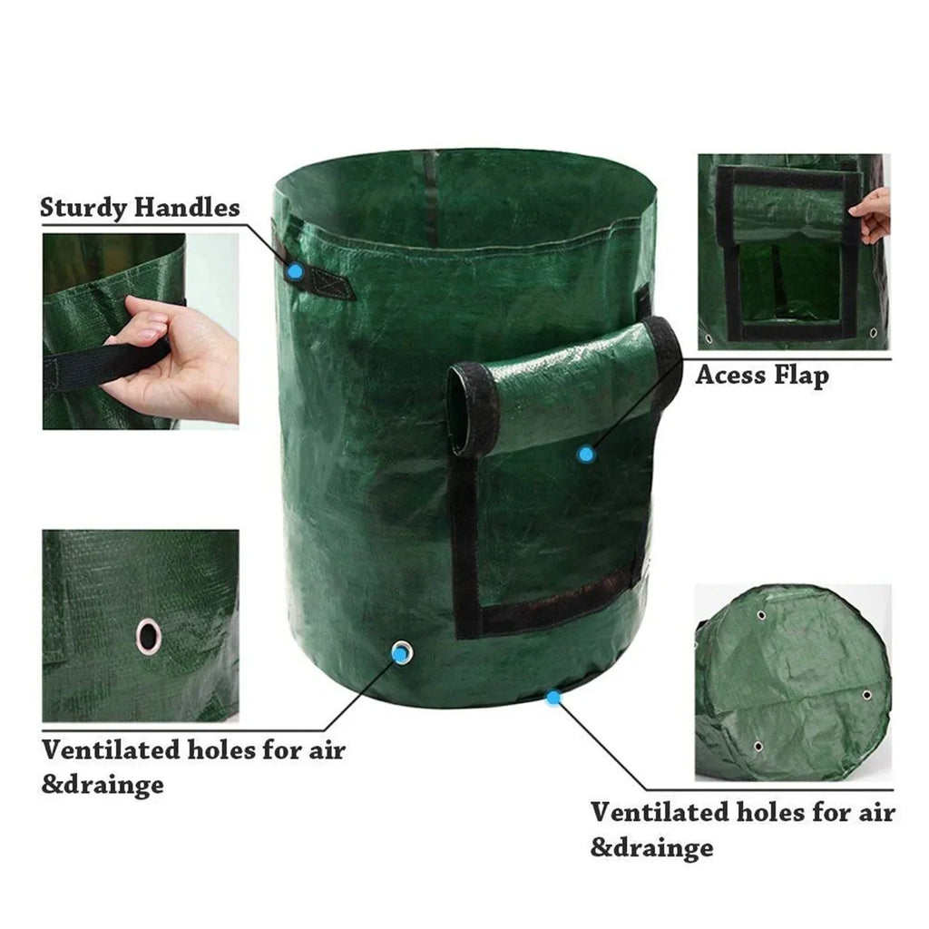 3/5/7/10 Gallon Garden Grow Bags – PE Vegetable Planter Containers for Potatoes, Carrots & Tomatoes