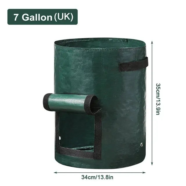 3/5/7/10 Gallon Garden Grow Bags – PE Vegetable Planter Containers for Potatoes, Carrots & Tomatoes