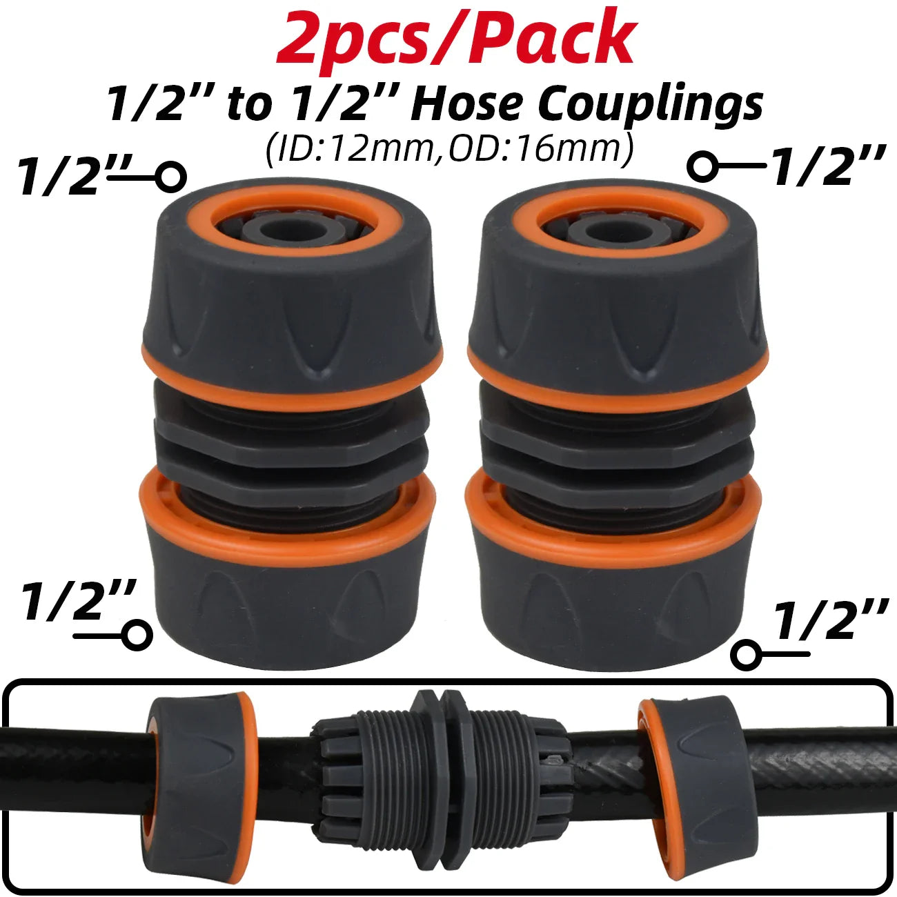 2pcs Garden Hose Tap Shut Off Valve Fitting Connector Pipe Coupler Stop Water Connection Repair Joint Irrigation System Adapter