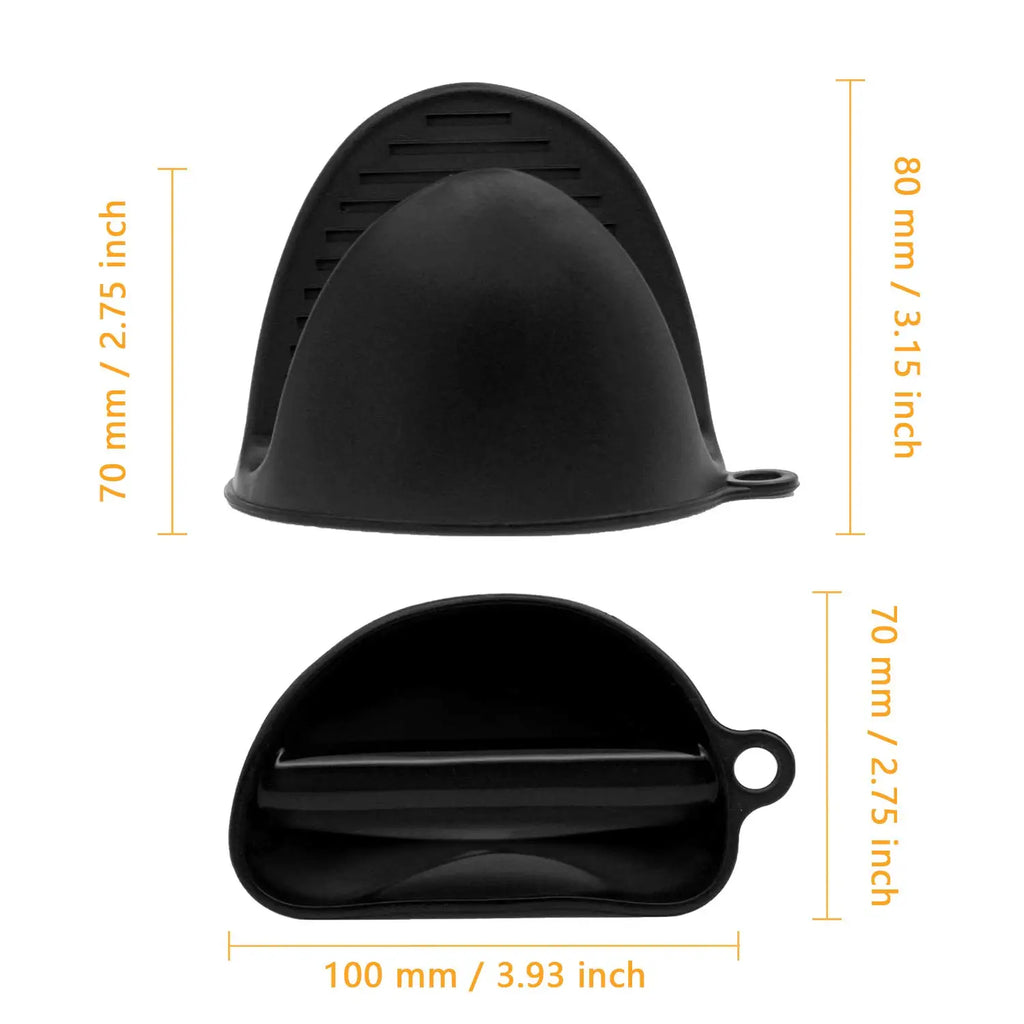 2Pcs Thick Silicone Oven Mitts – Heat Resistant, Non-Slip Anti-Scalding Pot Holders for Cooking & Baking