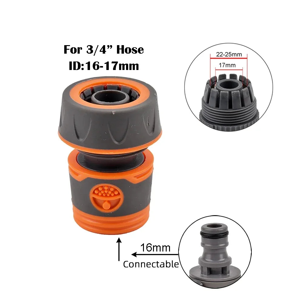 1/2" 3/4" 1 Inch Garden Hose Quick Connector Stopwater Connector Garden Tap Water Gun Coupler Watering Pipe Fitting
