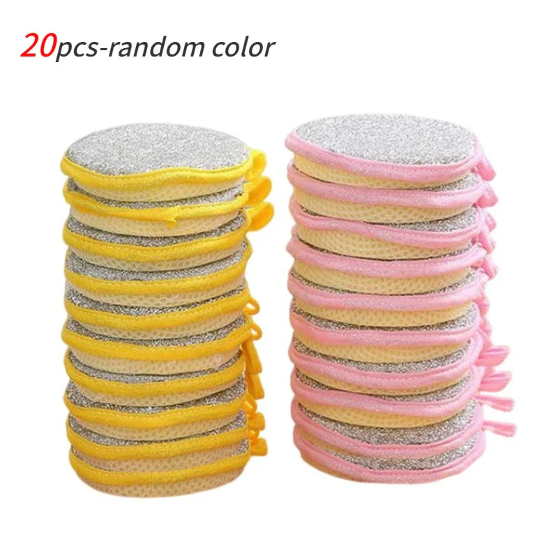 10PCS Double Side Dishwashing Sponge Dish Washing Brush Pan Pot Dish Wash Sponges Household Cleaning Reusable Kitchen Tool