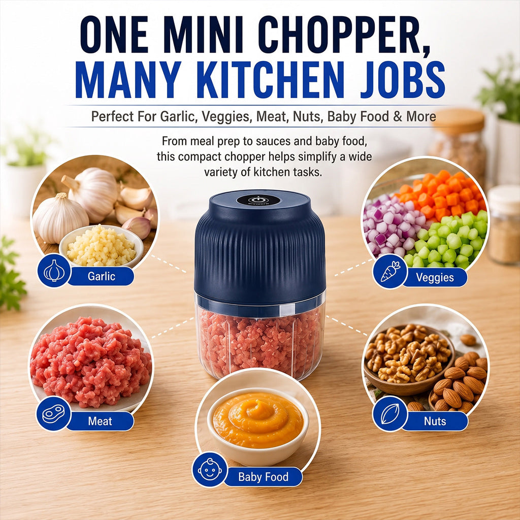 Wireless Mini Food Chopper with USB Charging