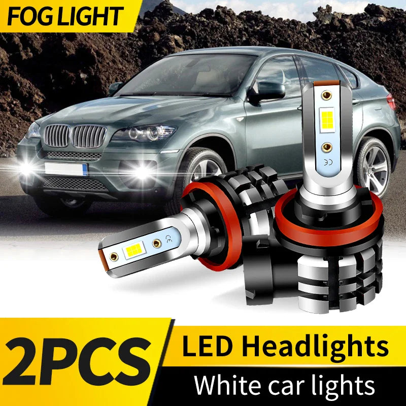 2PCS For BMW X6 E71 E72 2008-2014 HID Xenon Bulbs Replacement D1S H11 LED Headlight Canbus 6000K White LED Hi/Lo Beam Fog Lights