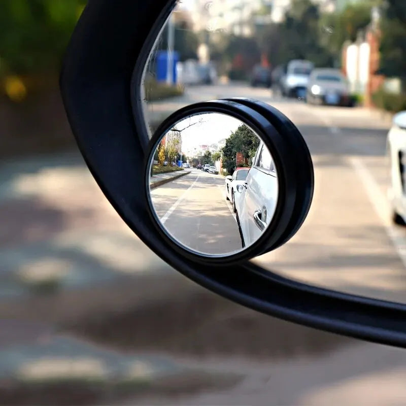 2pcs Car Blind Spot Mirrors – Multifunctional Convex Rearview Rain Cover for Expanded Driving Safety