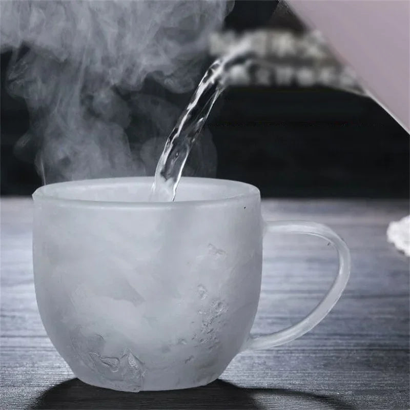 150-350ml Heat Resistant Double Wall Borosilicate Glass Coffee Mug with Handle – Insulated Clear Glass Cup for Milk, Water & Hot Drinks, Perfect Gift